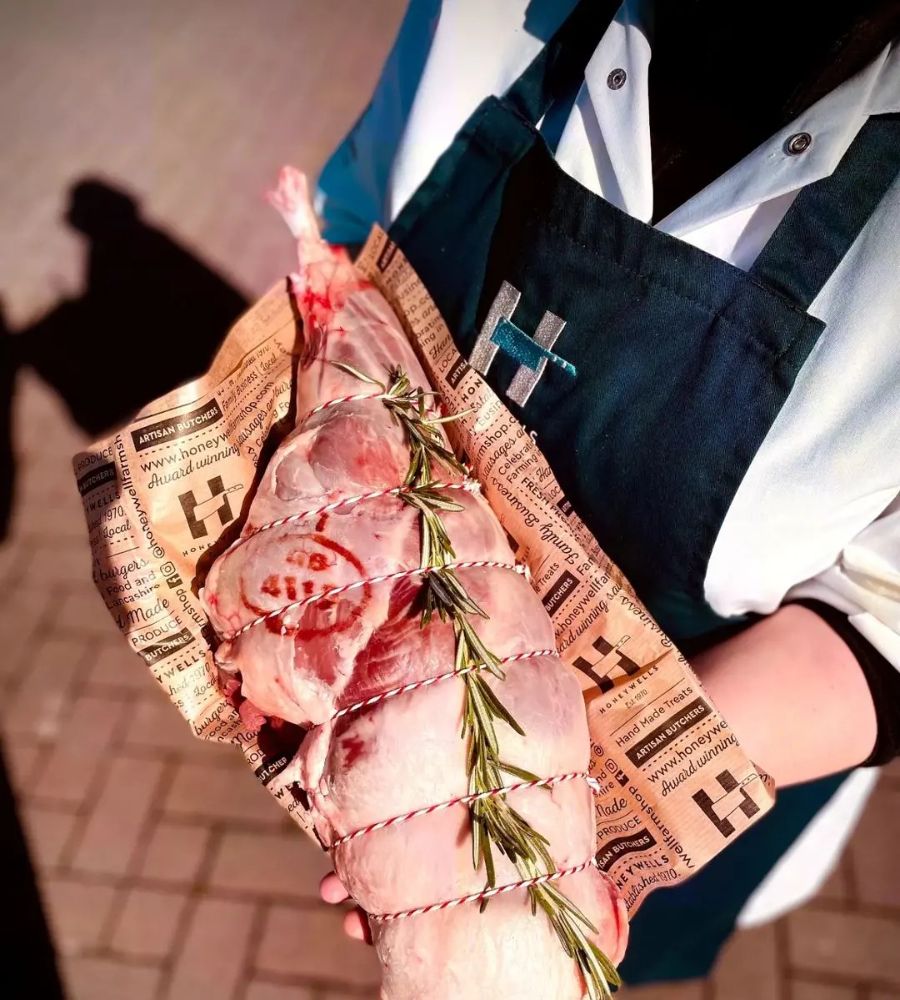 Hand-tied lamb roast with rosemary